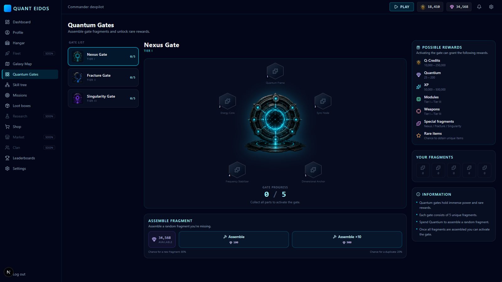 The first galaxy gates page